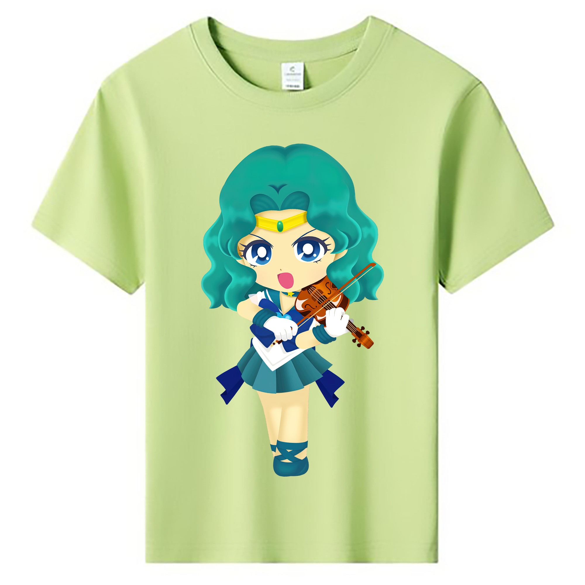 （画像用） 美少女戦士セーラームーン 海王 みちる（かいおう みちる） Sailor Moon Kaiou Michiru 綿100％キッズTシャツ（フロントプリント）